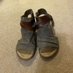 Army green sandals from DSW